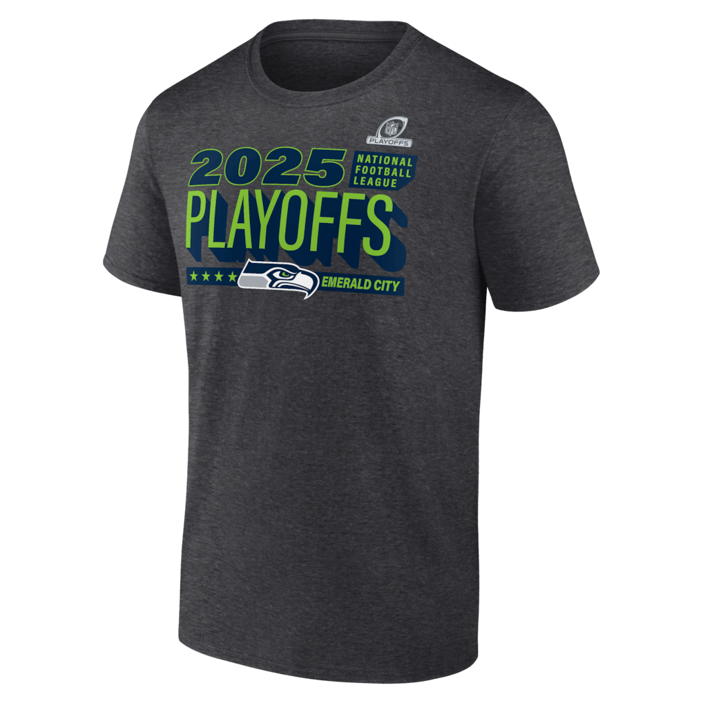 Seattle Seahawks 2025 Playoffs Ready T-Shirt - Heather Charcoal