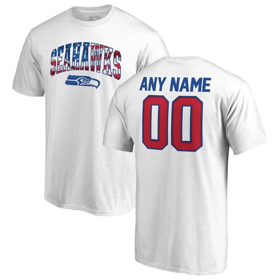 Seattle Seahawks White Personalized T-Shirt – Unisex Graphic Tee