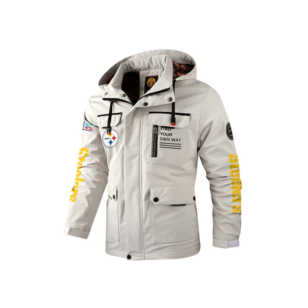 Pittsburgh Steelers 2026 Super Bowl LX White Parka Coat – Printed Logos