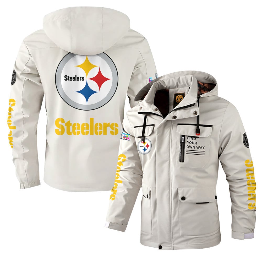 Pittsburgh Steelers 2026 Super Bowl LX White Parka Coat – Printed Logos