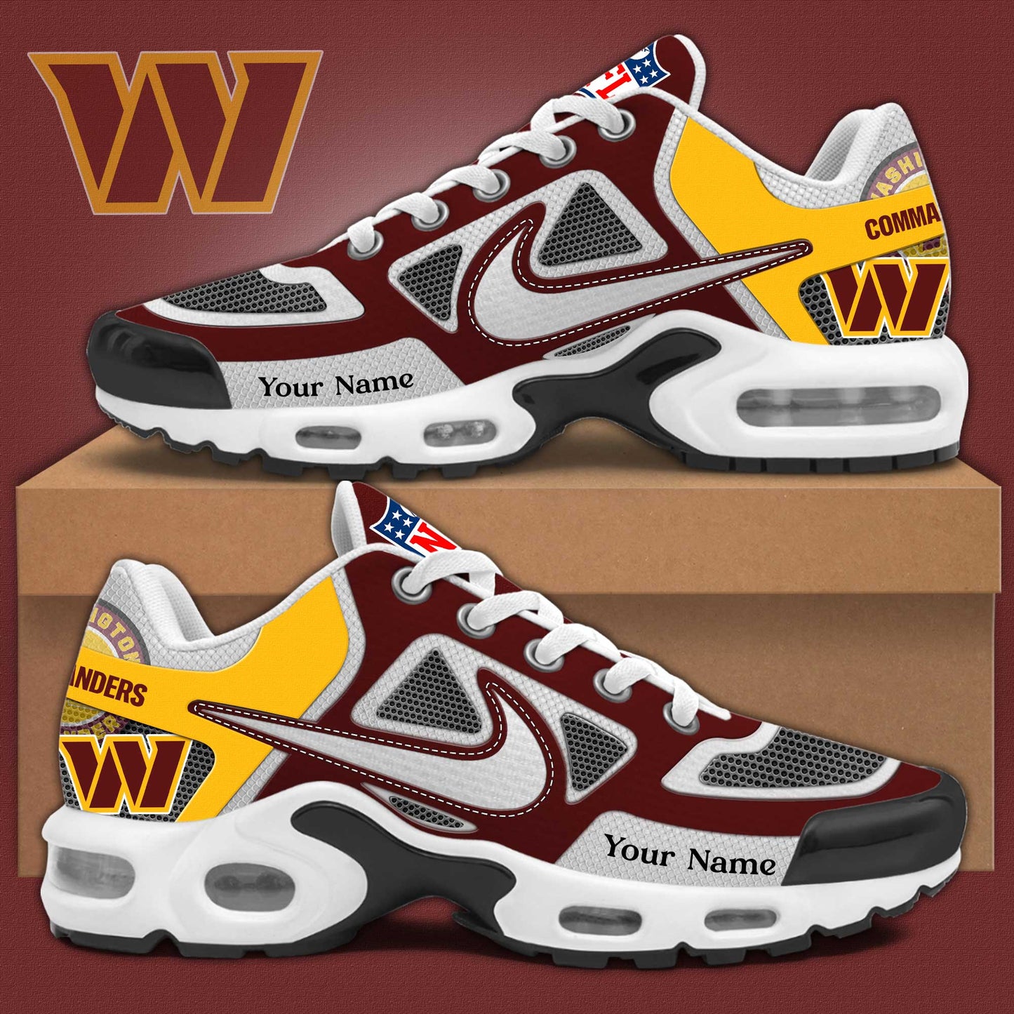 Washington Commanders Sport Limited Edition Custom Name Air Max Shoes Sneakers For Men And Women
