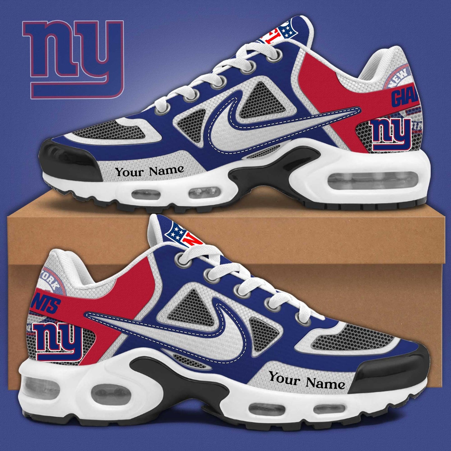 New York Giants Sport Limited Edition Custom Name Air Max Shoes Sneakers For Men And Women