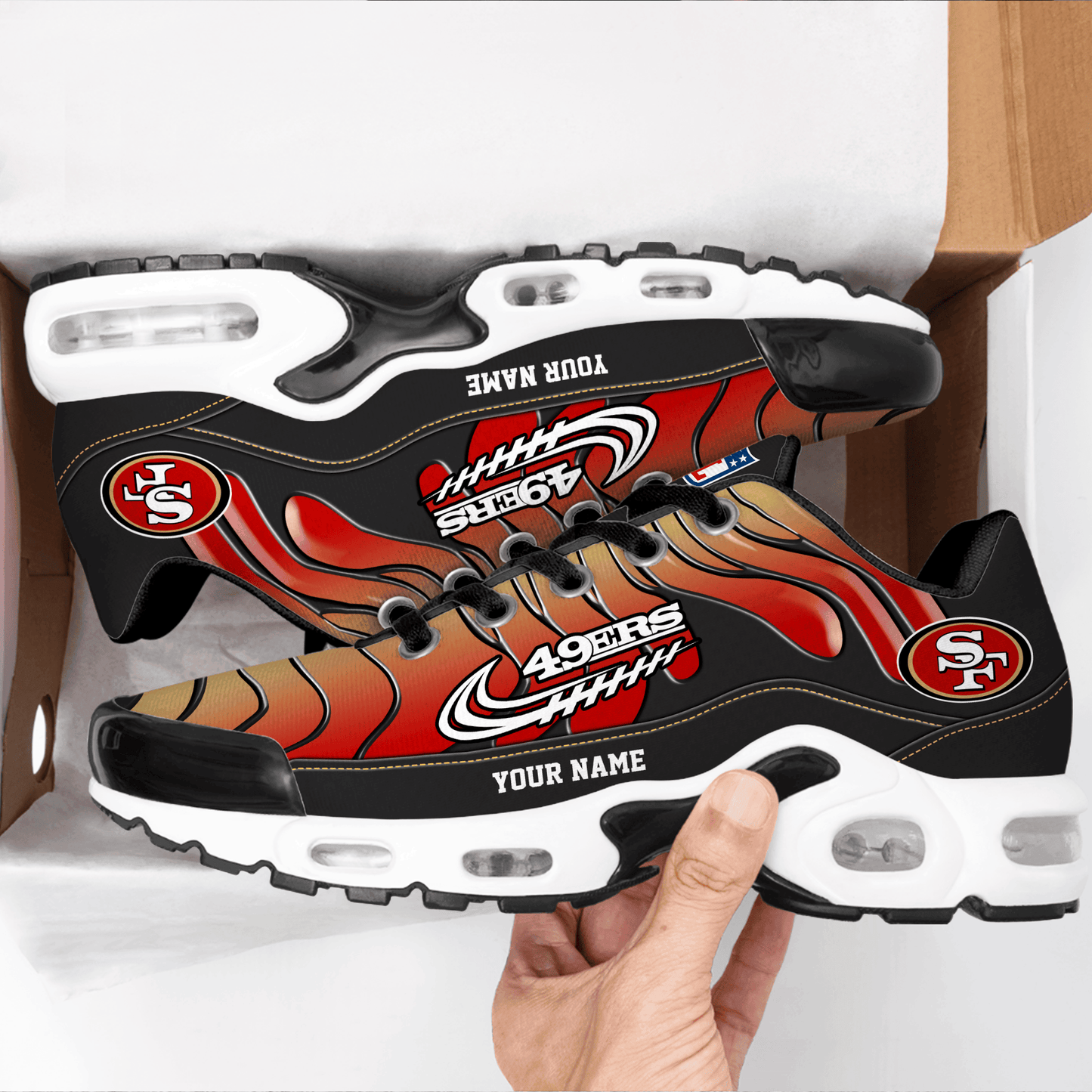San Francisco 49ers Ombre Limited Edition Custom Name Air Max Shoes Sneakers For Men And Women