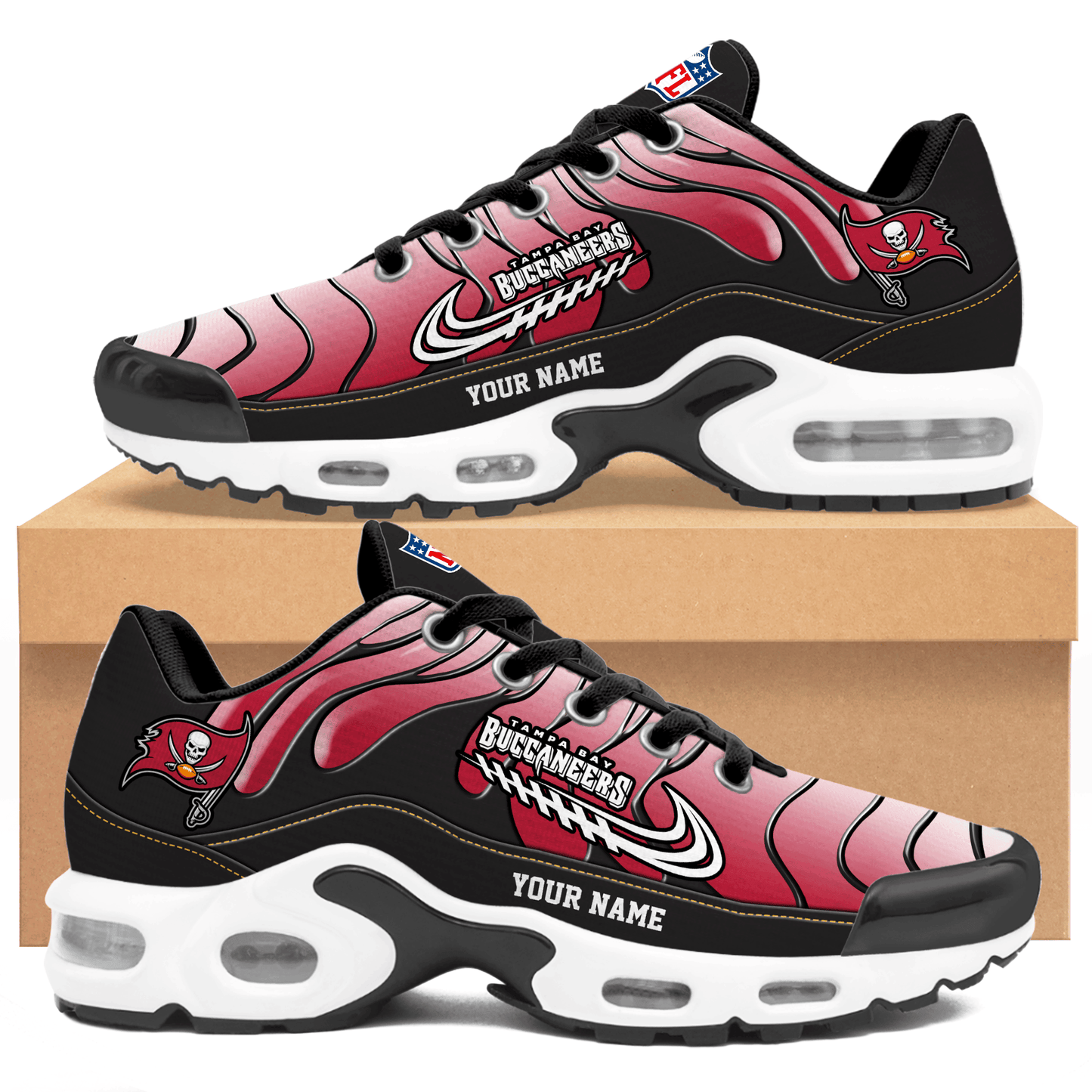 Tampa Bay Buccaneers Ombre Limited Edition Custom Name Air Max Shoes Sneakers For Men And Women