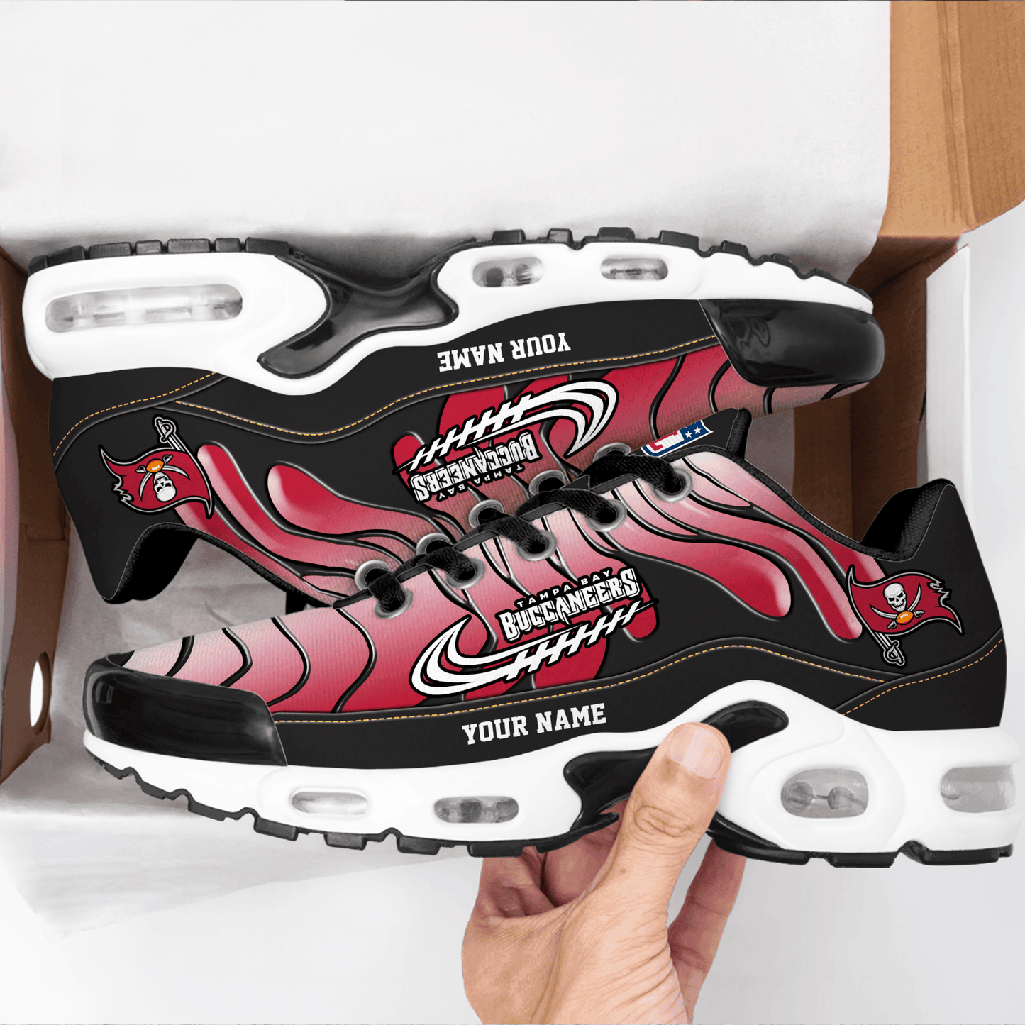 Tampa Bay Buccaneers Ombre Limited Edition Custom Name Air Max Shoes Sneakers For Men And Women