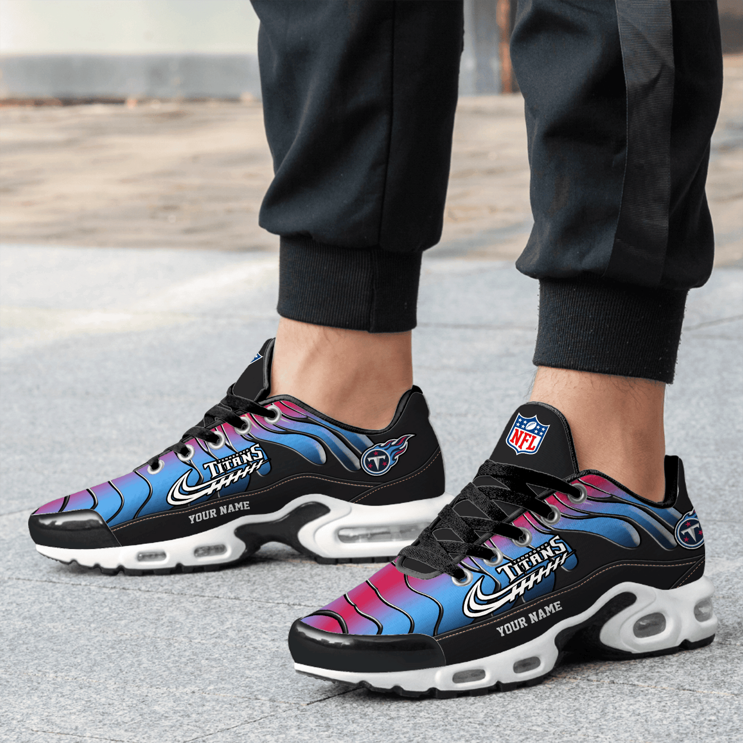 Tennessee Titans Ombre Limited Edition Custom Name Air Max Shoes Sneakers For Men And Women