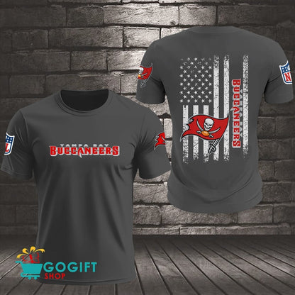 Tampa Bay Buccaneers US Flag Vintage Style All Over Printed T-shirt