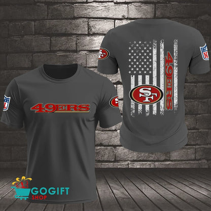 San Francisco 49ers US Flag Vintage Style All Over Printed T-shirt