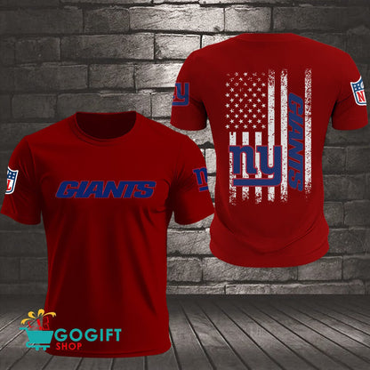 New York Giants US Flag Vintage Style All Over Printed T-shirt