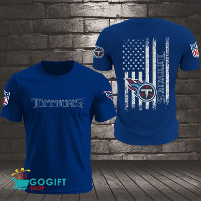 Tennessee Titans US Flag Vintage Style All Over Printed T-shirt