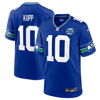 Seattle Seahawks Cooper Kupp 10 Royal Alternate 50th Season Game Jersey
