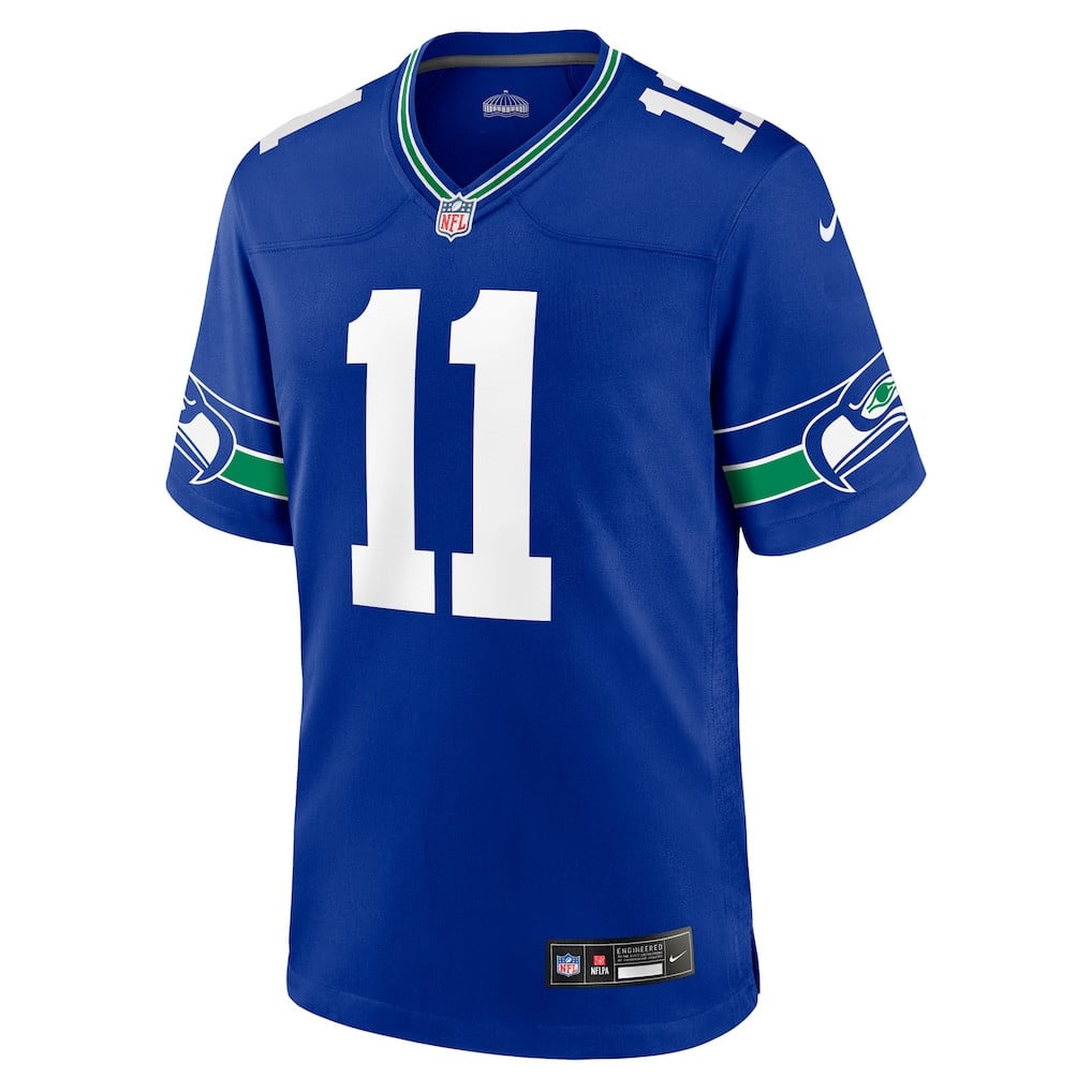 Jaxon Smith-Njigba 11 Seattle Seahawks 2026 Super Bowl LX Royal Throwback Player Game Jersey