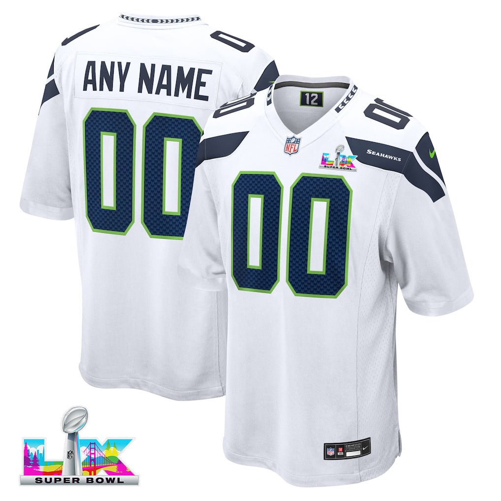 Seattle Seahawks 2026 Super Bowl LX Custom Game Jersey - White