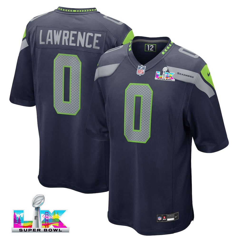 DeMarcus Lawrence 0 Seattle Seahawks 2026 Super Bowl LX Game Jersey - College Navy
