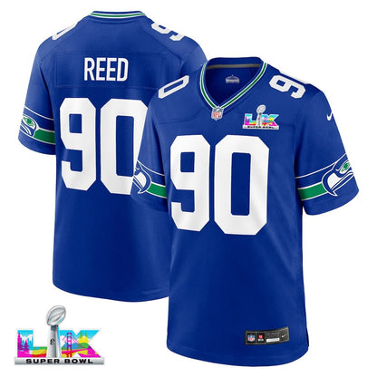 Jarran Reed 90 Seattle Seahawks 2026 Super Bowl LX Royal Alternate Game Jersey