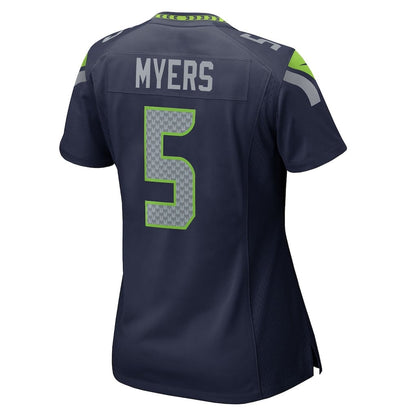 Jason Myers 5 Seattle Seahawks 2026 Super Bowl LX - Women Navy Game Jersey