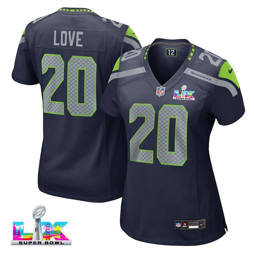 Julian Love 20 Seattle Seahawks 2026 Super Bowl LX - Women Navy Game Jersey
