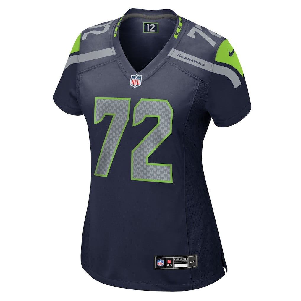 Abraham Lucas 72 Seattle Seahawks 2026 Super Bowl LX - Women Navy Game Jersey