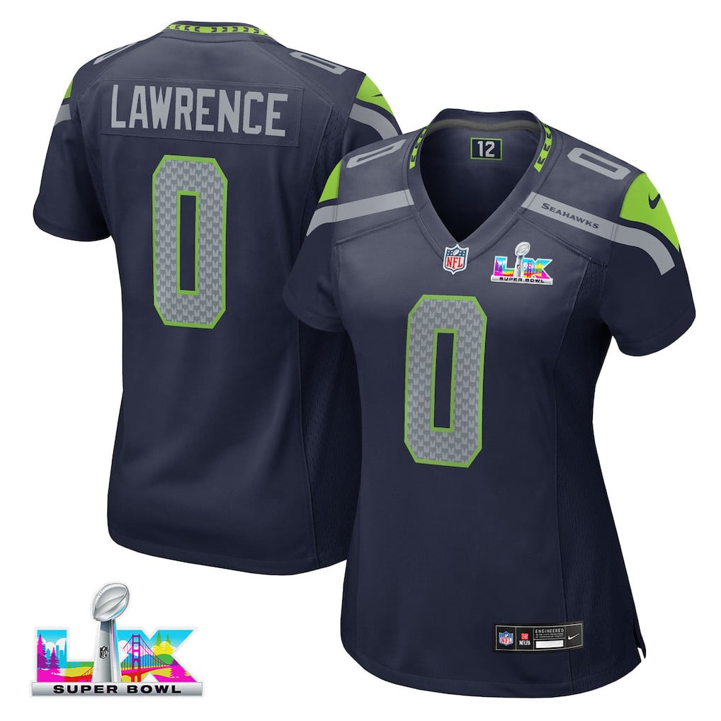 DeMarcus Lawrence 0 Seattle Seahawks 2026 Super Bowl LX - Women Navy Game Jersey