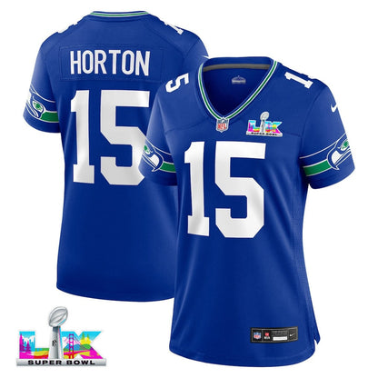 Tory Horton 15 Seattle Seahawks 2026 Super Bowl LX - Women Royal Player Jersey