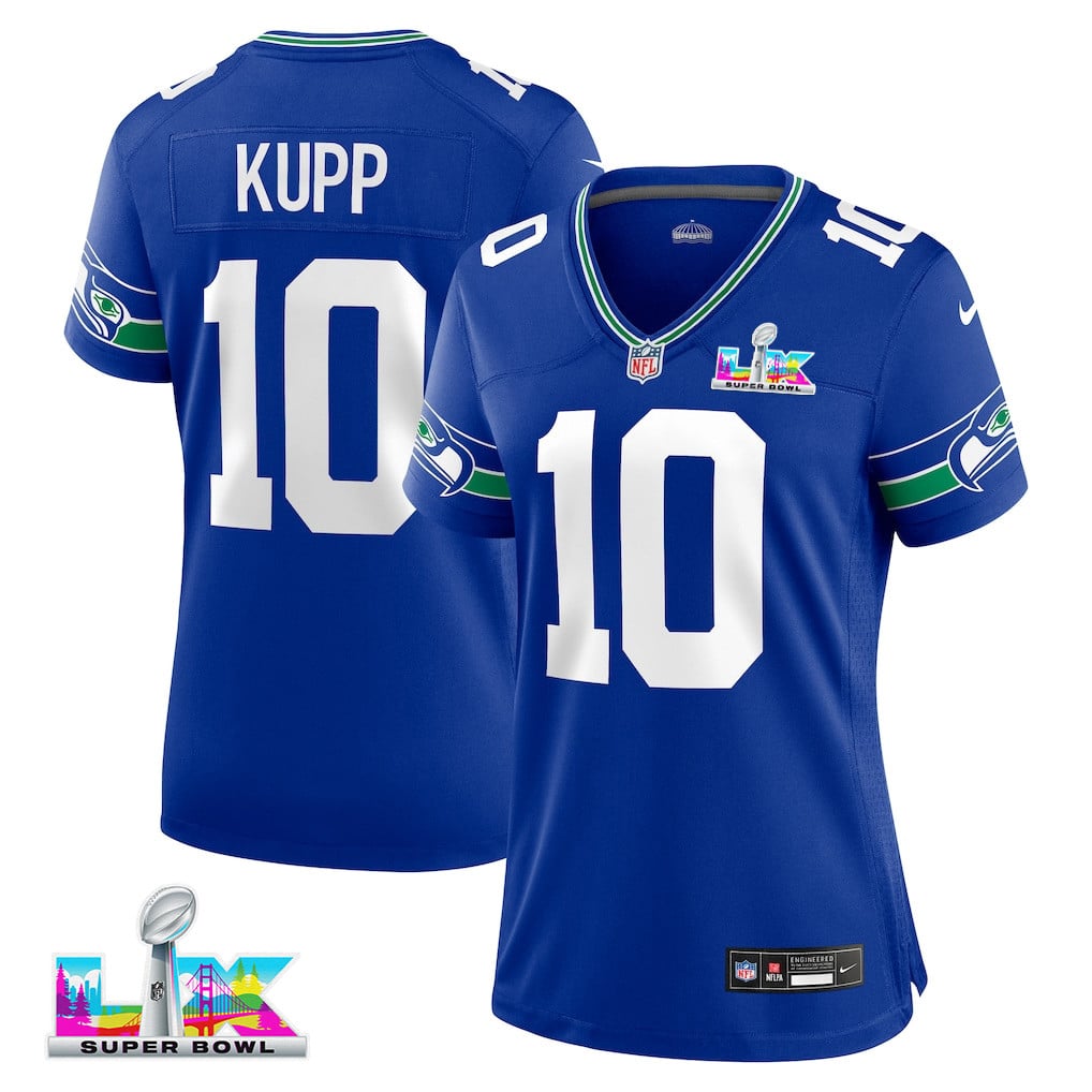 Cooper Kupp 10 Seattle Seahawks 2026 Super Bowl LX - Women Royal Player Jersey