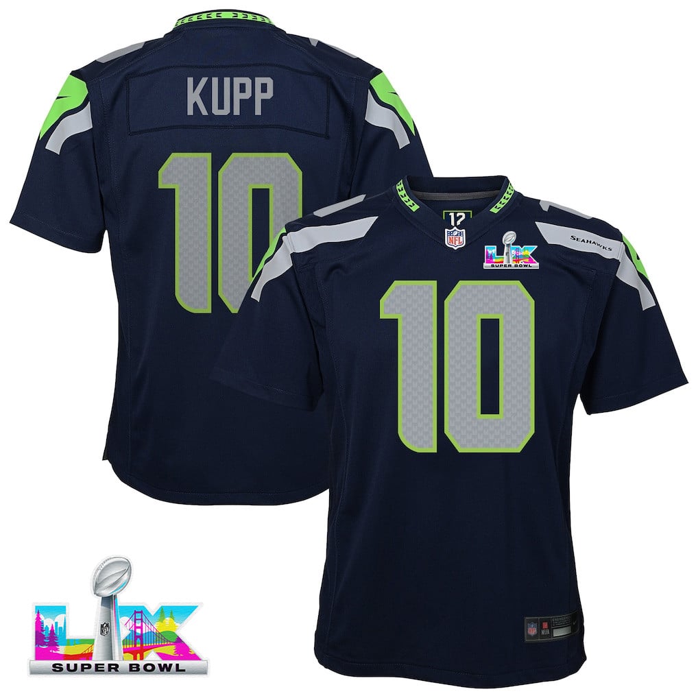Cooper Kupp 10 Seattle Seahawks YOUTH 2026 Super Bowl LX - Navy Game Jersey