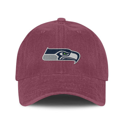 Seattle Seahawks 25/26 Washed Cotton Cap – Logo Iconic Printed Graphic - Burgundy