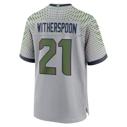 Devon Witherspoon 21 Seattle Seahawks 2026 Super Bowl LX - Wolf Gray Game Jersey