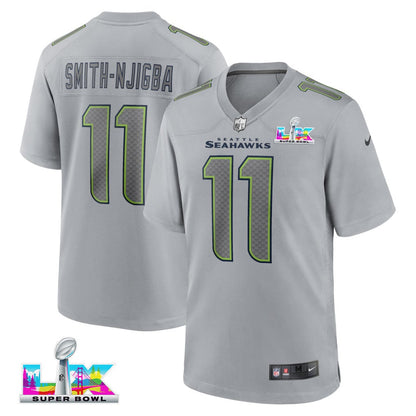 Jaxon Smith-Njigba 11 Seattle Seahawks 2026 Super Bowl LX - Gray Atmosphere Game Jersey