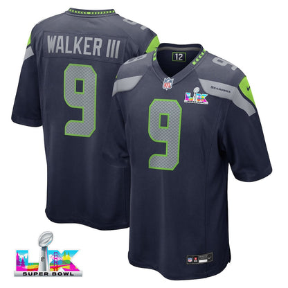 Kenneth Walker III 9 Seattle Seahawks 2026 Super Bowl LX - College Navy Team Game Jersey