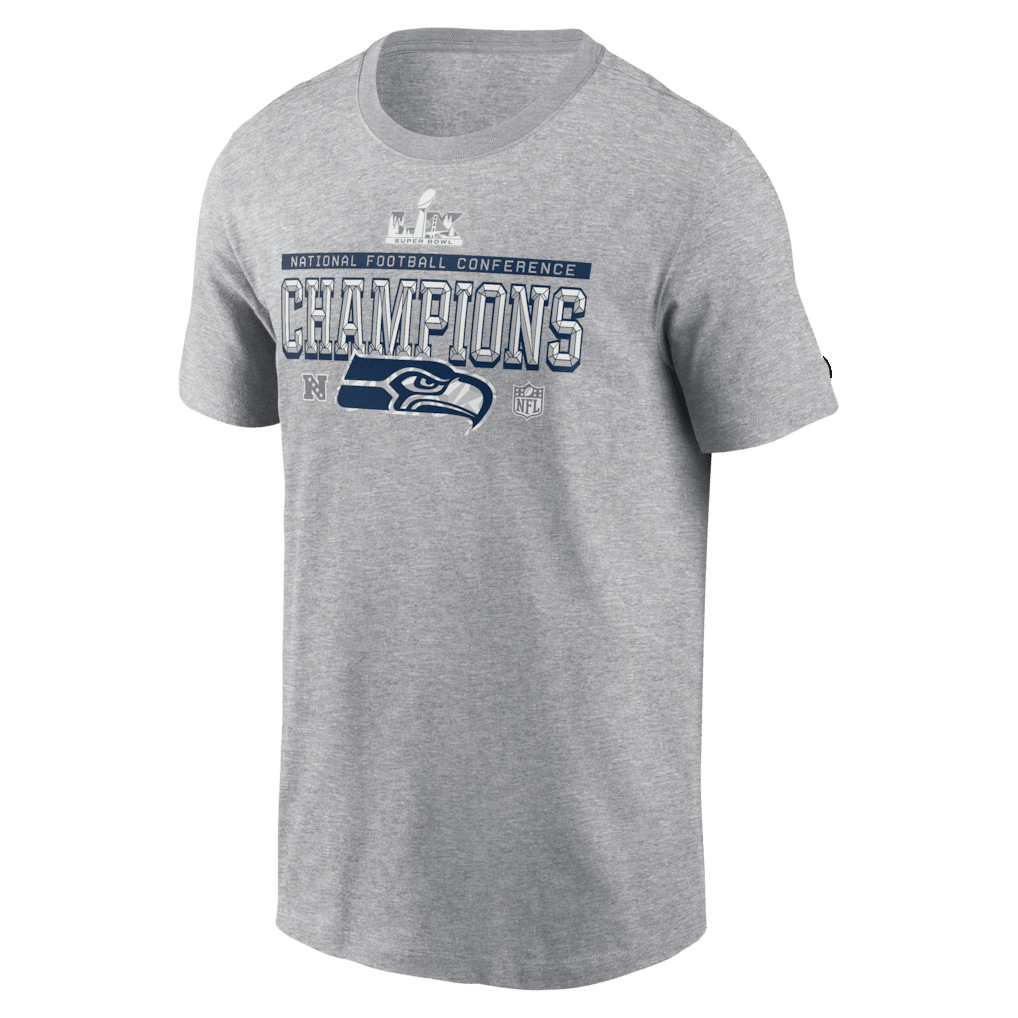 Seattle Seahawks 2025 NFC Champions Collection T-Shirt - Heather Gray