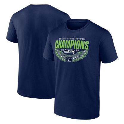 Seattle Seahawks 2025 NFC Champions Hometown T-Shirt - College Navy