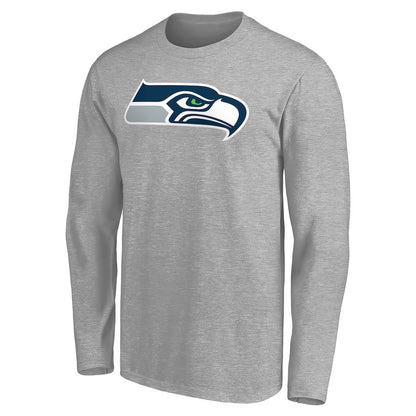 Seattle Seahawks Team Custom Long Sleeve T-Shirt - Gray