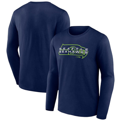Seattle Seahawks Advance to Victory Long Sleeve T-Shirt - College Navy