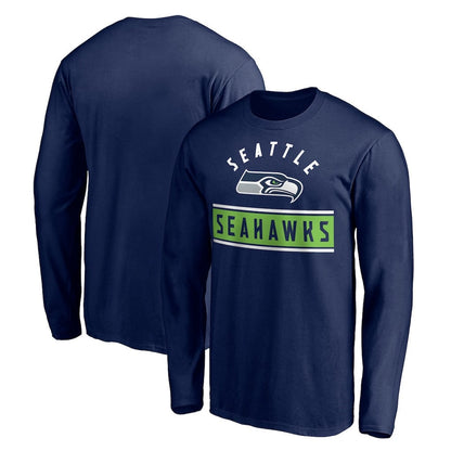 Seattle Seahawks Team Arch Knockout Long Sleeve T-Shirt - Navy