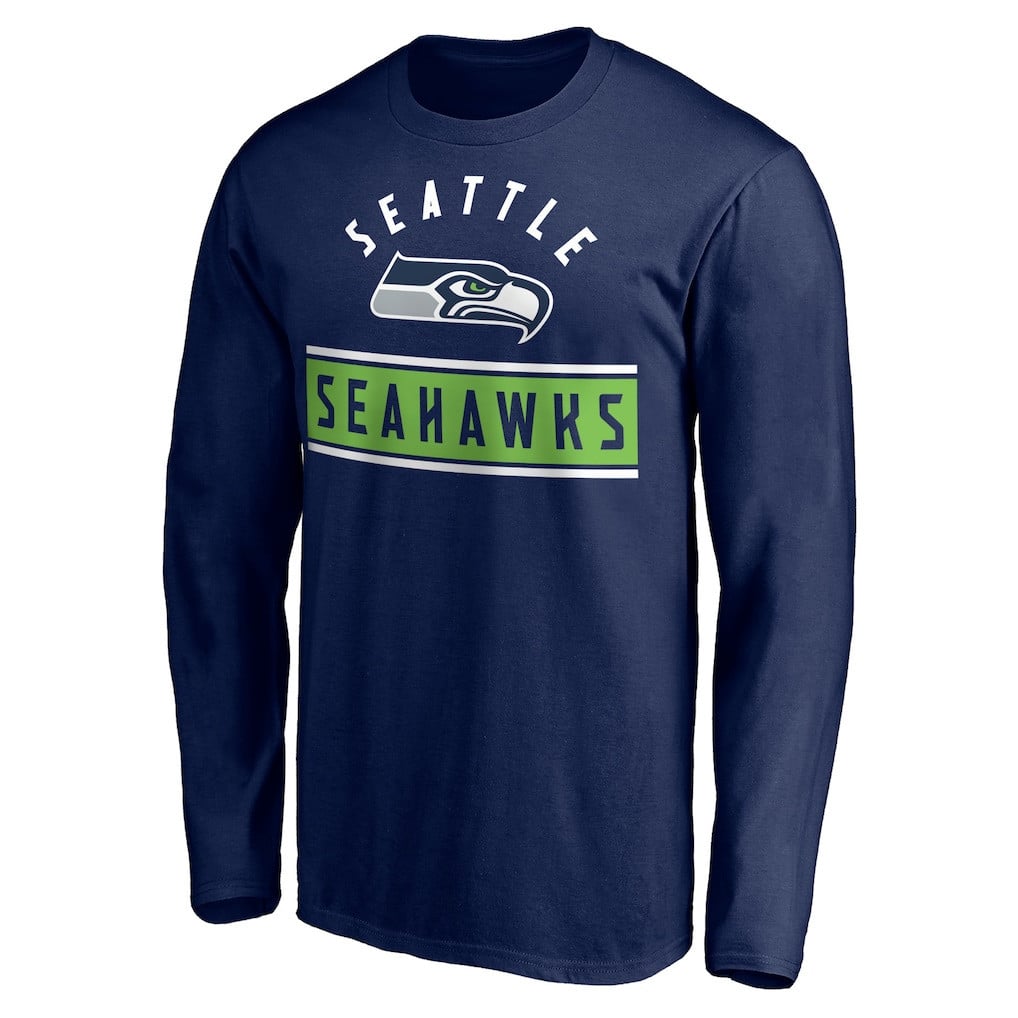 Seattle Seahawks Team Arch Knockout Long Sleeve T-Shirt - Navy