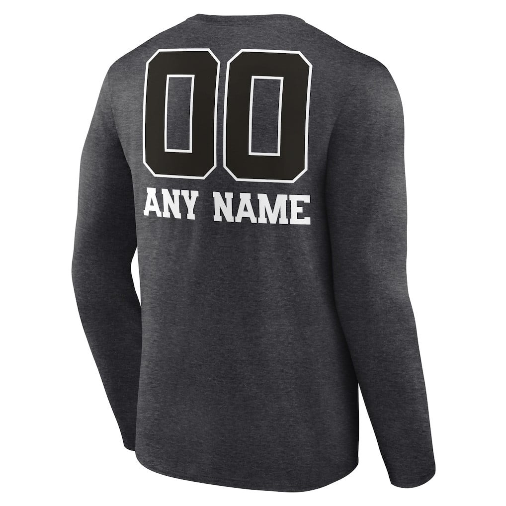 Seattle Seahawks Personalized Monochrome Long Sleeve T-Shirt - Charcoal