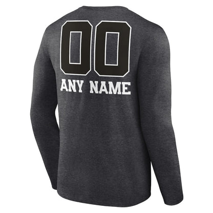 Seattle Seahawks Personalized Monochrome Long Sleeve T-Shirt - Charcoal