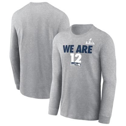 Seattle Seahawks Super Bowl LX Fast As Fast Gets Long Sleeve T-Shirt - Heather Gray