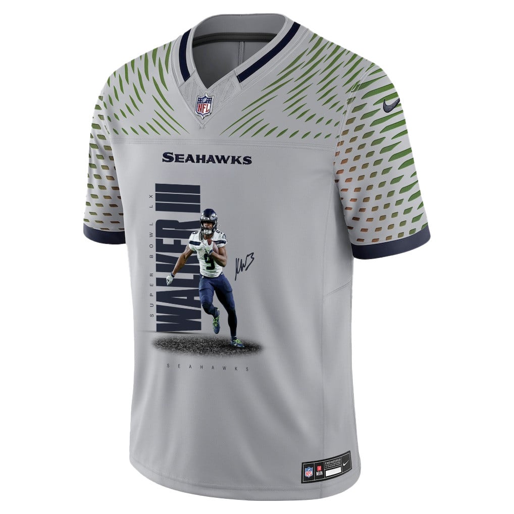 Kenneth Walker III 9 Seattle Seahawks Super Bowl LX Future Star Runner Jersey – Grey