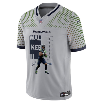 Kenneth Walker III 9 Seattle Seahawks Super Bowl LX Electric Run Threat Jersey – Grey