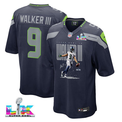 Kenneth Walker III 9 Seattle Seahawks Super Bowl LX Fan-Favorite Playmaker Jersey – Navy