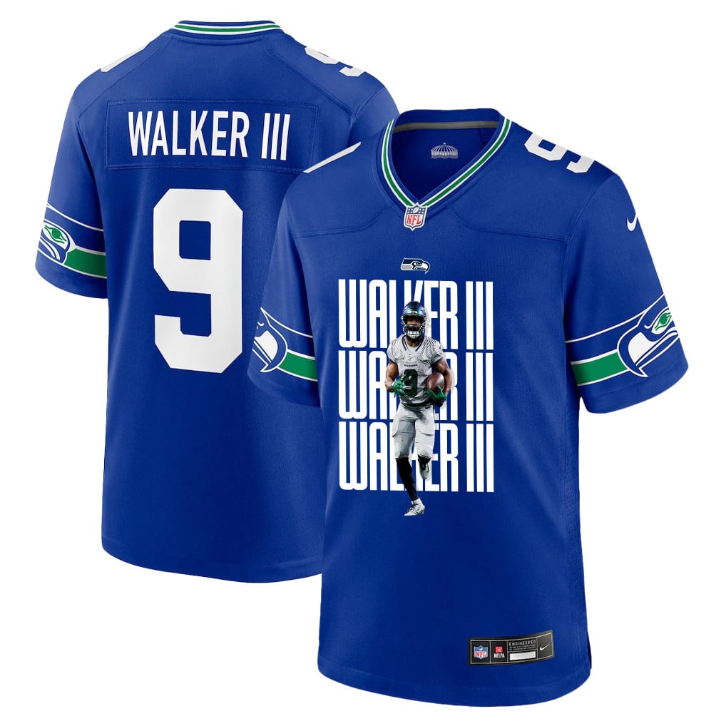 Kenneth Walker III 9 Seattle Seahawks Super Bowl LX Power & Precision Jersey – Royal Blue