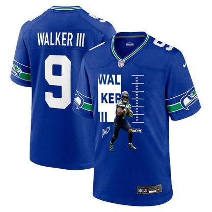 Kenneth Walker III 9 Seattle Seahawks Super Bowl LX Electric Run Threat Jersey – Royal Blue