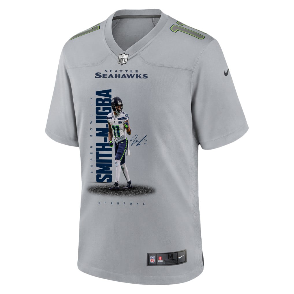 Jaxon Smith-Njigba 11 Seattle Seahawks Super Bowl LX Future Star Runner Jersey – Grey