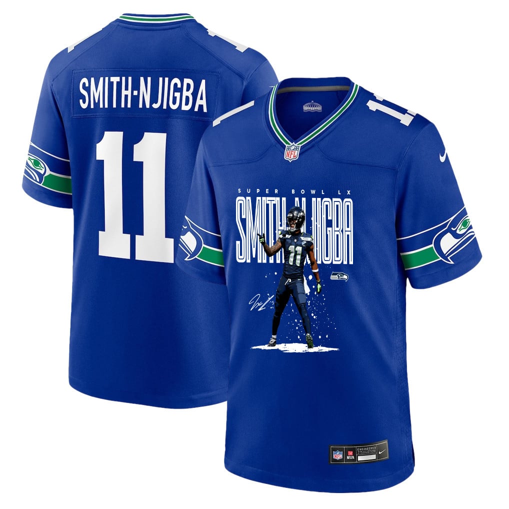 Jaxon Smith-Njigba 11 Seattle Seahawks Super Bowl LX Fan-Favorite Playmaker Jersey – Royal Blue
