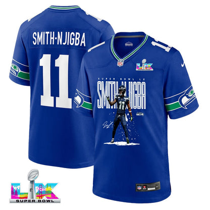 Jaxon Smith-Njigba 11 Seattle Seahawks Super Bowl LX Backfield Beast Jersey – Royal Blue