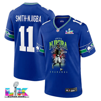 Jaxon Smith-Njigba 11 Seattle Seahawks Super Bowl LX Explosive Playmaker Jersey – Royal Blue