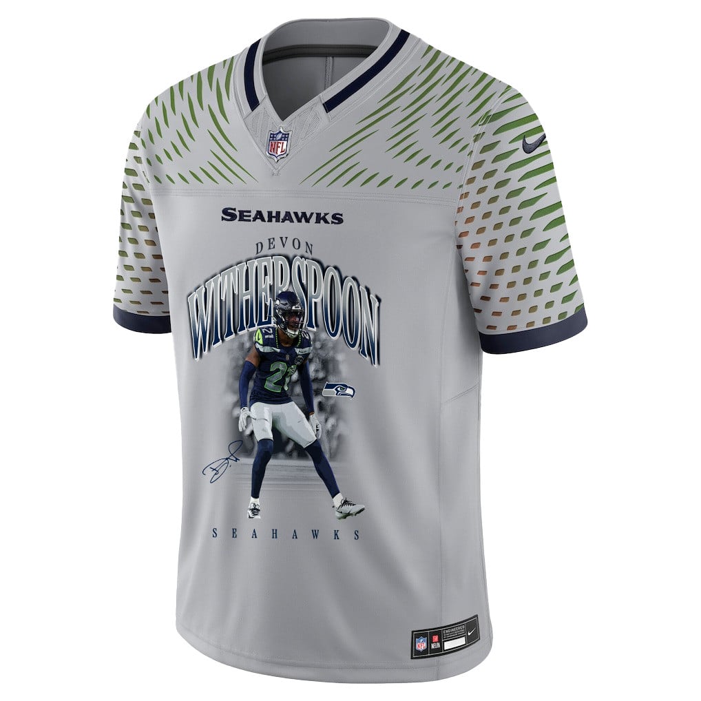 Devon Witherspoon 21 Seattle Seahawks Super Bowl LX Dynamic Ground Game Jersey – Grey