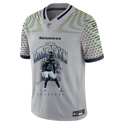 Devon Witherspoon 21 Seattle Seahawks Super Bowl LX Dynamic Ground Game Jersey – Grey